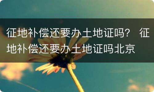 征地补偿还要办土地证吗？ 征地补偿还要办土地证吗北京