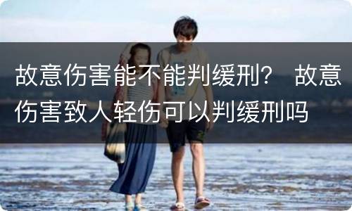 故意伤害能不能判缓刑？ 故意伤害致人轻伤可以判缓刑吗