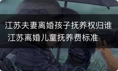 江苏夫妻离婚孩子抚养权归谁 江苏离婚儿童抚养费标准