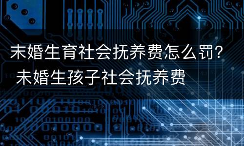 末婚生育社会抚养费怎么罚？ 未婚生孩子社会抚养费