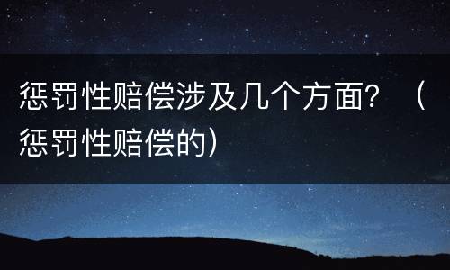 惩罚性赔偿涉及几个方面？（惩罚性赔偿的）