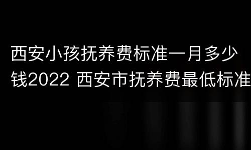 西安小孩抚养费标准一月多少钱2022 西安市抚养费最低标准是多少