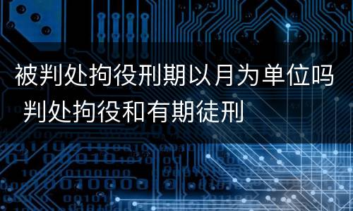 被判处拘役刑期以月为单位吗 判处拘役和有期徒刑