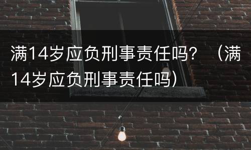 满14岁应负刑事责任吗？（满14岁应负刑事责任吗）