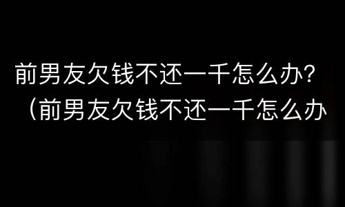 前男友欠钱不还一千怎么办？（前男友欠钱不还一千怎么办呢）