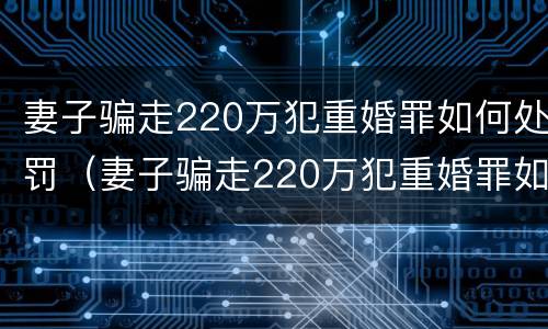 妻子骗走220万犯重婚罪如何处罚（妻子骗走220万犯重婚罪如何处罚她）