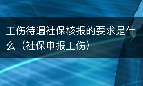 工伤待遇社保核报的要求是什么（社保申报工伤）