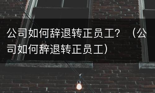 公司如何辞退转正员工？（公司如何辞退转正员工）