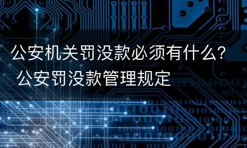 公安机关罚没款必须有什么？ 公安罚没款管理规定