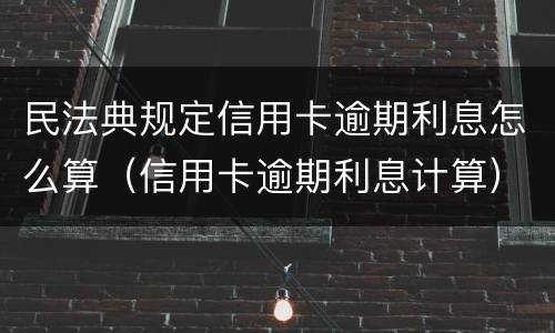 民法典规定信用卡逾期利息怎么算（信用卡逾期利息计算）