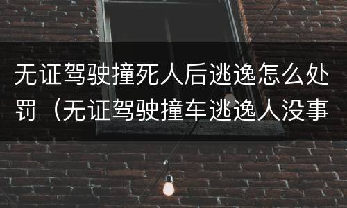 无证驾驶撞死人后逃逸怎么处罚（无证驾驶撞车逃逸人没事怎么处罚）