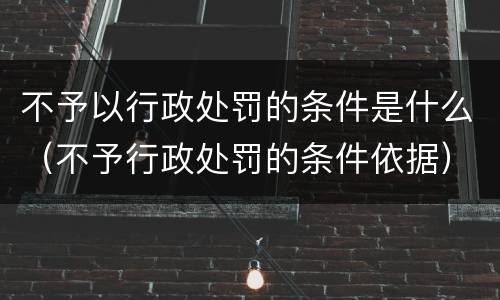 不予以行政处罚的条件是什么（不予行政处罚的条件依据）
