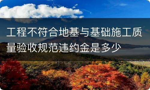 工程不符合地基与基础施工质量验收规范违约金是多少