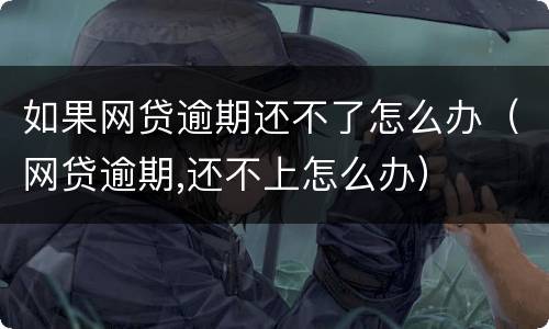 如果网贷逾期还不了怎么办（网贷逾期,还不上怎么办）