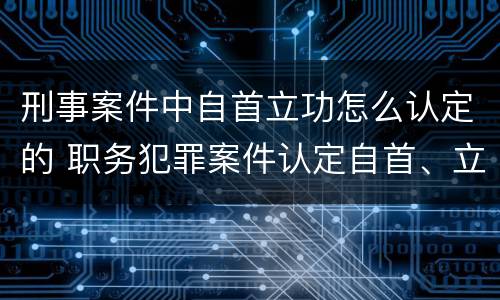 刑事案件中自首立功怎么认定的 职务犯罪案件认定自首、立功意见
