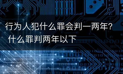 行为人犯什么罪会判一两年？ 什么罪判两年以下