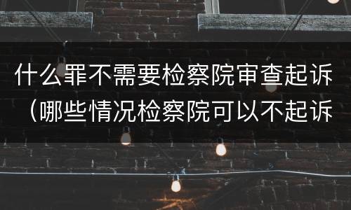 什么罪不需要检察院审查起诉（哪些情况检察院可以不起诉）