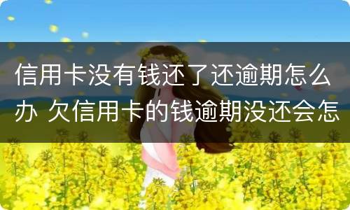信用卡没有钱还了还逾期怎么办 欠信用卡的钱逾期没还会怎么样