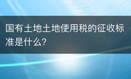 国有土地土地使用税的征收标准是什么？