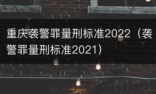 重庆袭警罪量刑标准2022（袭警罪量刑标准2021）