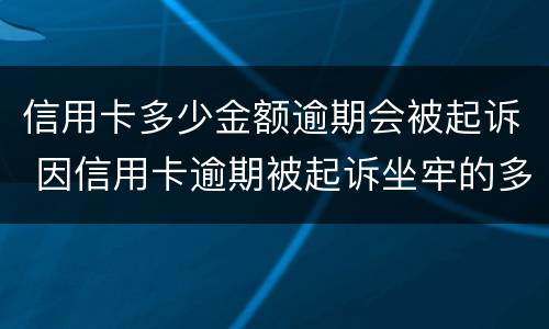 信用卡多少金额逾期会被起诉 因信用卡逾期被起诉坐牢的多吗