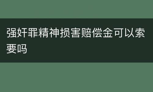 强奸罪精神损害赔偿金可以索要吗