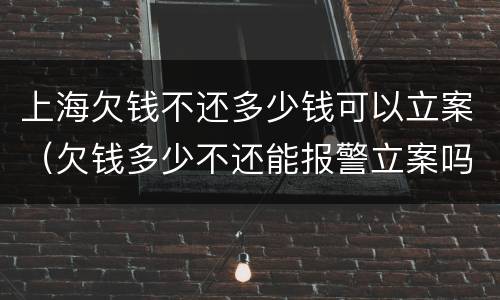 上海欠钱不还多少钱可以立案（欠钱多少不还能报警立案吗）