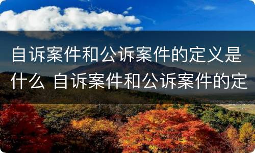 自诉案件和公诉案件的定义是什么 自诉案件和公诉案件的定义是什么意思