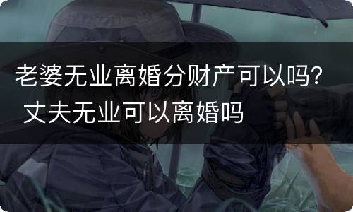 老婆无业离婚分财产可以吗？ 丈夫无业可以离婚吗
