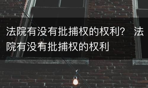 法院有没有批捕权的权利？ 法院有没有批捕权的权利