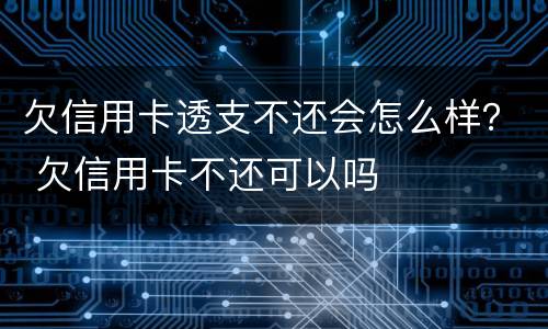 欠信用卡透支不还会怎么样？ 欠信用卡不还可以吗