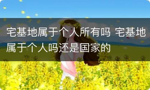 宅基地属于个人所有吗 宅基地属于个人吗还是国家的