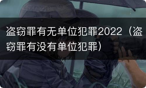 盗窃罪有无单位犯罪2022（盗窃罪有没有单位犯罪）
