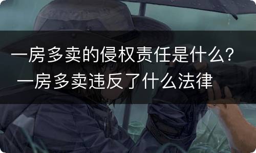 一房多卖的侵权责任是什么？ 一房多卖违反了什么法律