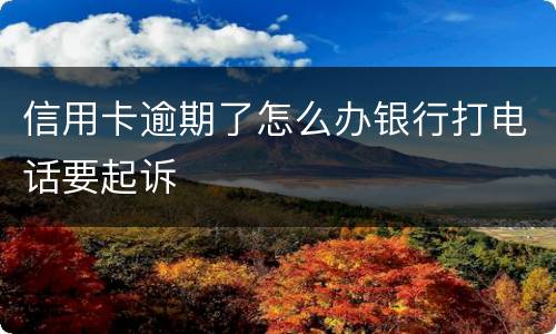 信用卡逾期了怎么办银行打电话要起诉