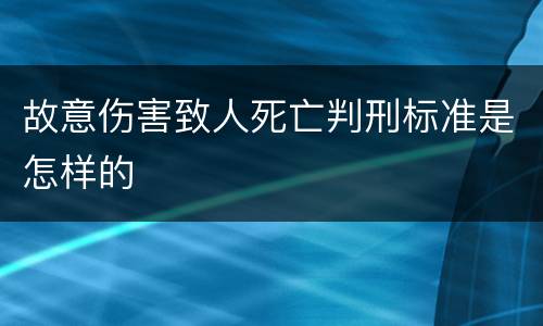 故意伤害致人死亡判刑标准是怎样的