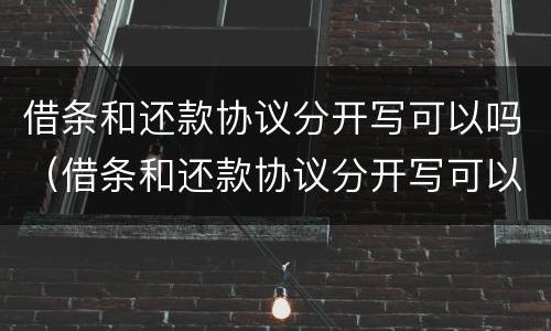 借条和还款协议分开写可以吗（借条和还款协议分开写可以吗怎么写）