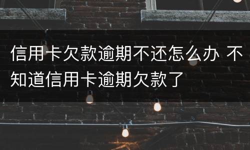 信用卡欠款逾期不还怎么办 不知道信用卡逾期欠款了