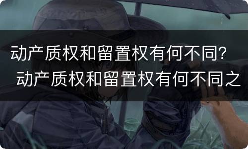 动产质权和留置权有何不同？ 动产质权和留置权有何不同之处