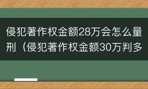 侵犯著作权金额28万会怎么量刑（侵犯著作权金额30万判多久）
