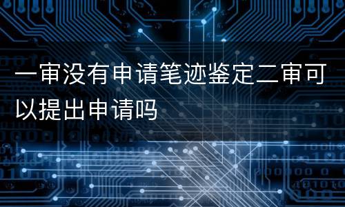 一审没有申请笔迹鉴定二审可以提出申请吗