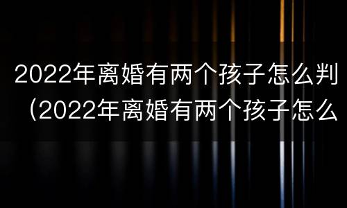 2022年离婚有两个孩子怎么判（2022年离婚有两个孩子怎么判决）