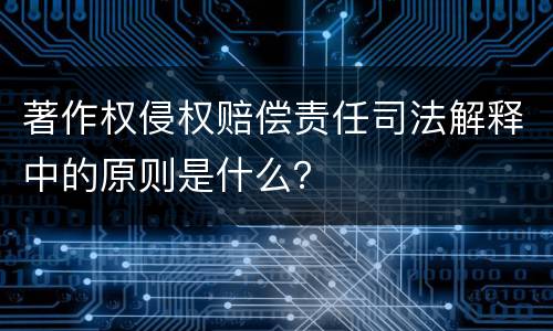 著作权侵权赔偿责任司法解释中的原则是什么？