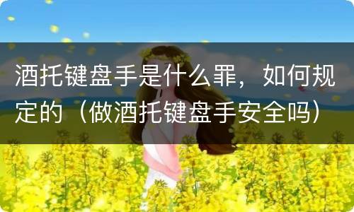酒托键盘手是什么罪，如何规定的（做酒托键盘手安全吗）