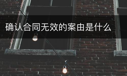 确认合同无效的案由是什么