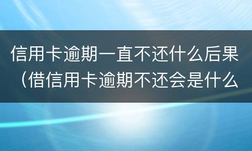 信用卡逾期一直不还什么后果（借信用卡逾期不还会是什么后果）