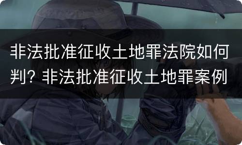 非法批准征收土地罪法院如何判? 非法批准征收土地罪案例