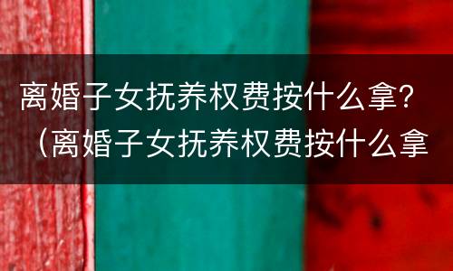 离婚子女抚养权费按什么拿？（离婚子女抚养权费按什么拿取）