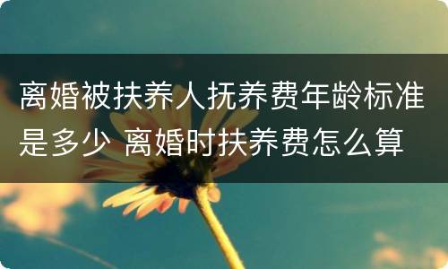 离婚被扶养人抚养费年龄标准是多少 离婚时扶养费怎么算