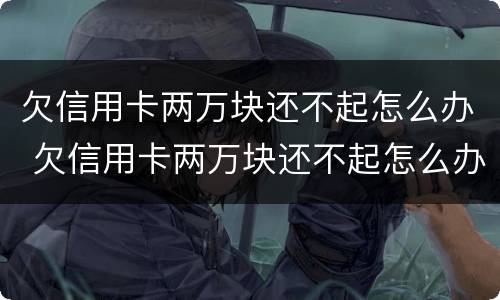 欠信用卡两万块还不起怎么办 欠信用卡两万块还不起怎么办呀